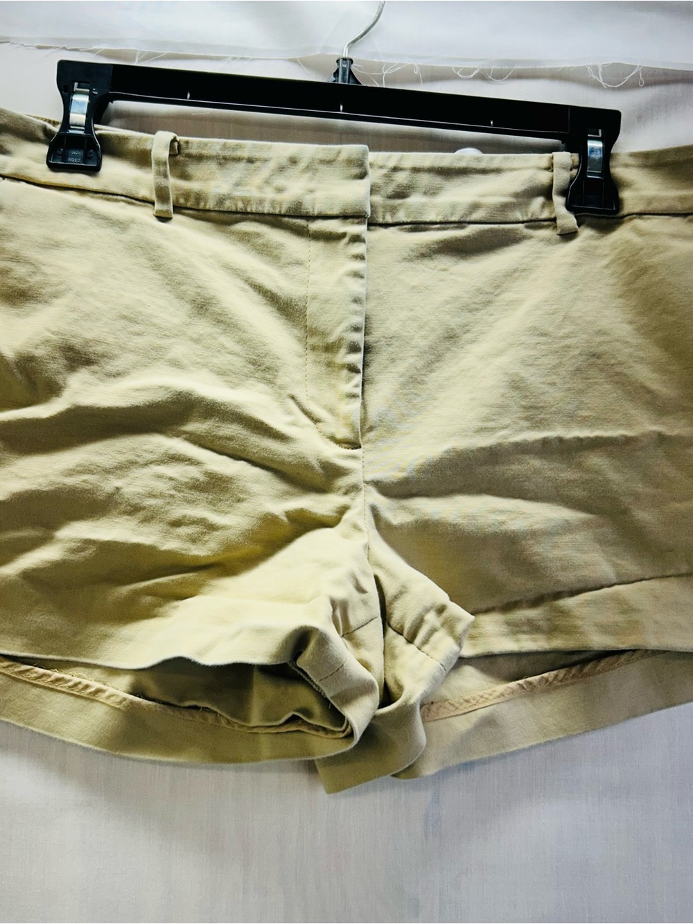 MICHAEL Michael Kors High-Waist Chino Shorts in Light Khaki